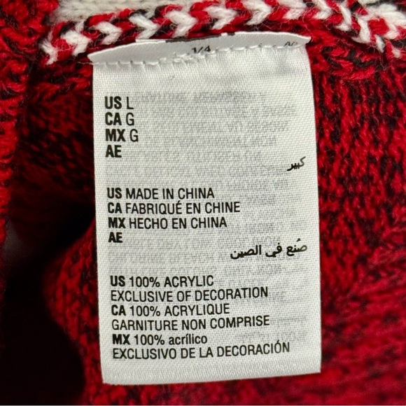 NWT! Karen Scott Red Snowman Christmas Holiday Sweater Sz L - Picture 5 of 6